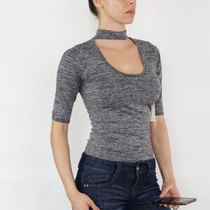 Bodysuit short sleeve U-Neck Choker